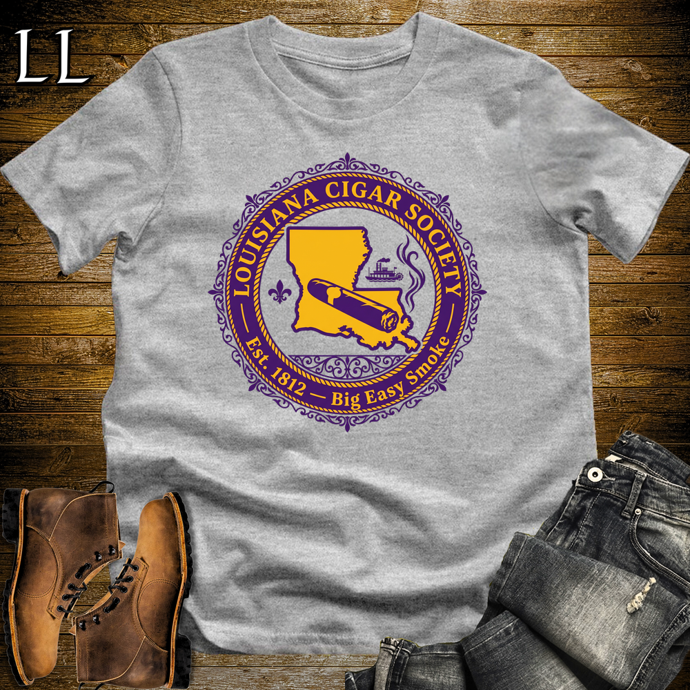 Louisiana Cigar Society Softstyle T Shirt Sport Grey | Cigar Lover Gift Tee