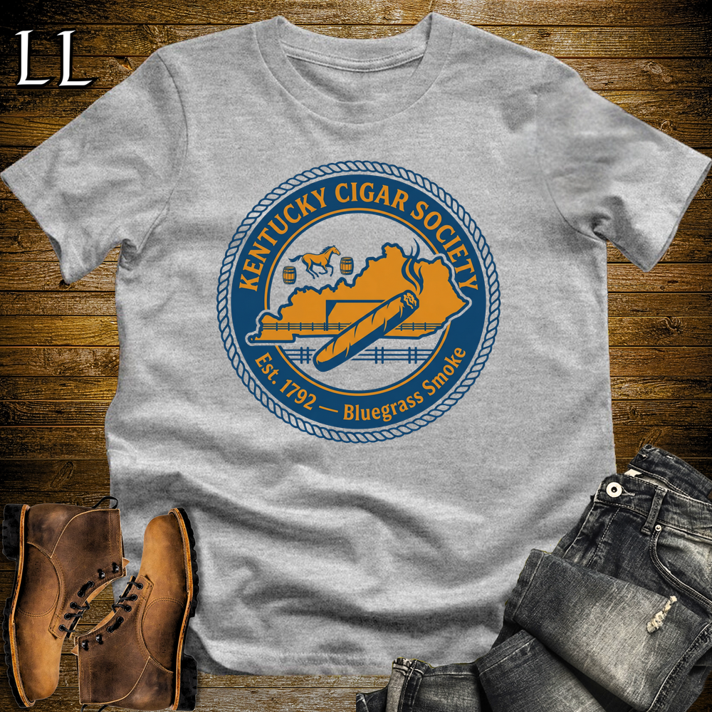 Kentucky Cigar Society Softstyle T Shirt Sport Grey | Cigar Lover Gift Tee