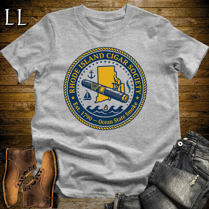 Rhode Island Cigar Society Softstyle T Shirt Sport Grey | Cigar Lover Gift Tee