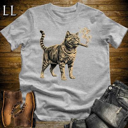 Vintage Cigar Cat Softstyle T Shirt Sport Grey | Funny Cigar Shirt