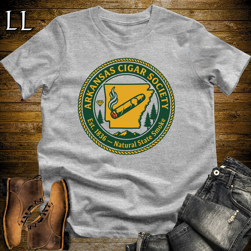 Arkansas Cigar Society Softstyle T Shirt Sport Grey | Cigar Lover Gift Tee