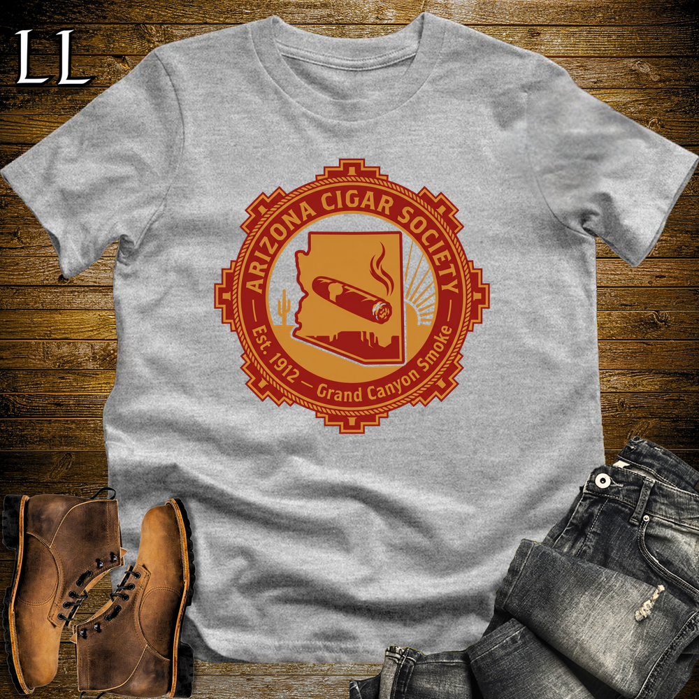 Arizona Cigar Society Softstyle T Shirt Sport Grey | Cigar Lover Gift Tee