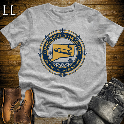 Connecticut Cigar Society Softstyle T Shirt Sport Grey | Cigar Lover Gift Tee