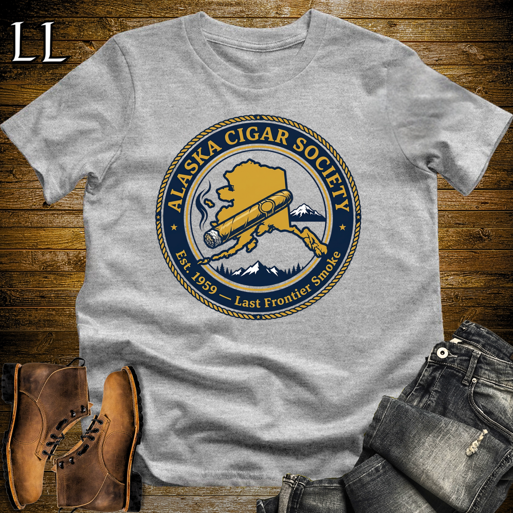 Alaska Cigar Society Softstyle T Shirt Sport Grey | Cigar Lover Gift Tee