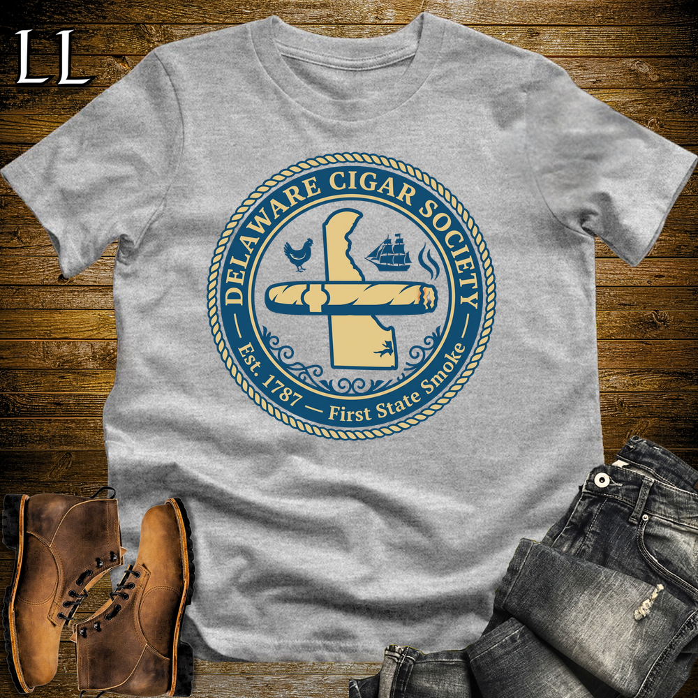 Delaware Cigar Society Softstyle T Shirt Sport Grey | Cigar Lover Gift Tee