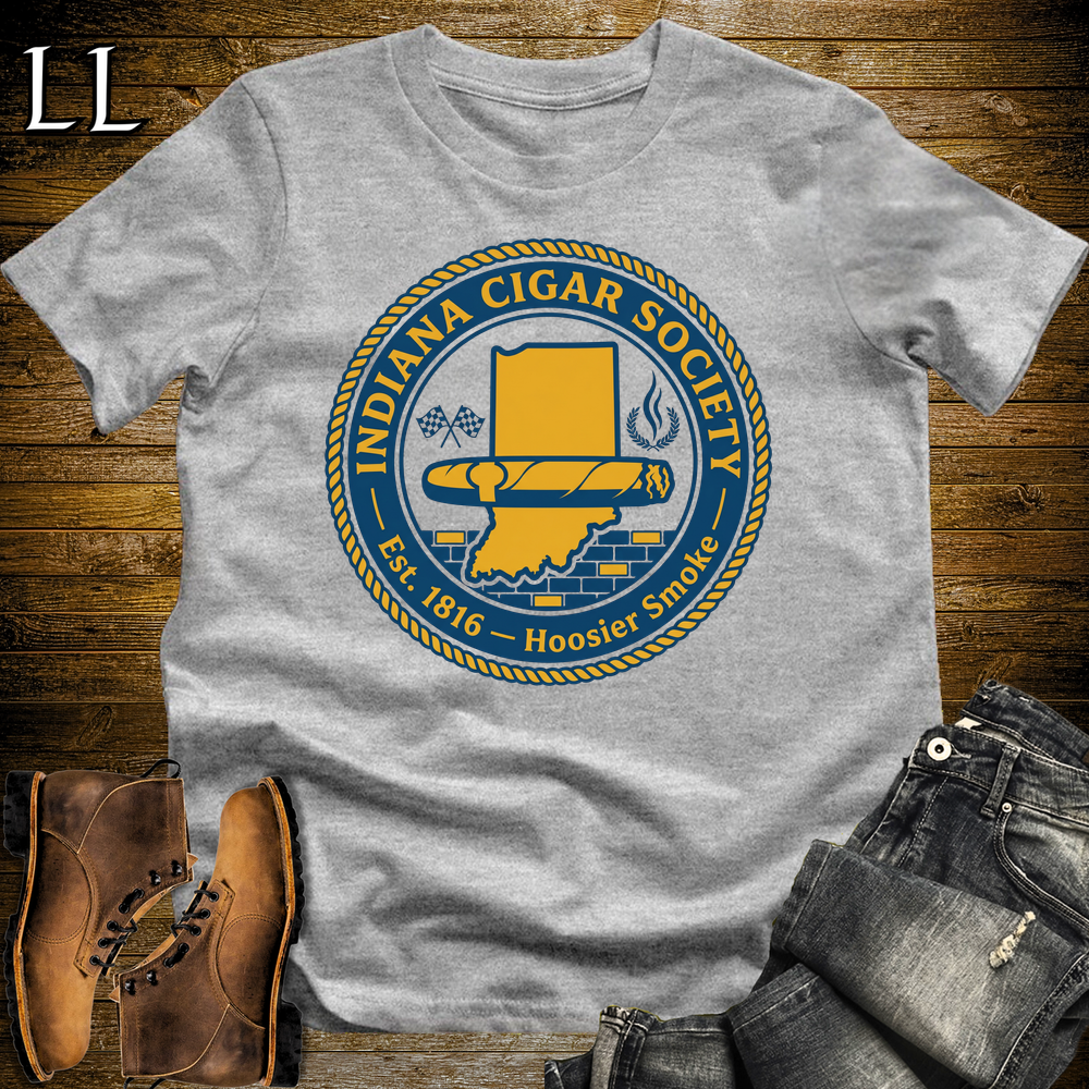 Indiana Cigar Society Softstyle T Shirt Sport Grey | Cigar Lover Gift Tee