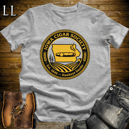 Iowa Cigar Society Softstyle T Shirt Sport Grey | Cigar Lover Gift Tee