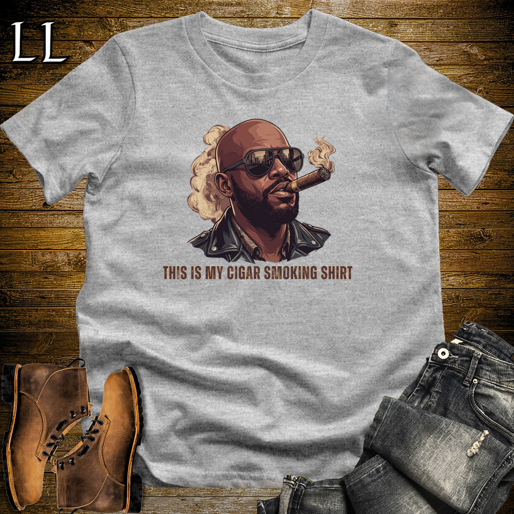 Cigar Smoking Shirt Black Jacket Softstyle T Shirt Sport Grey | Cigar Boss Tee