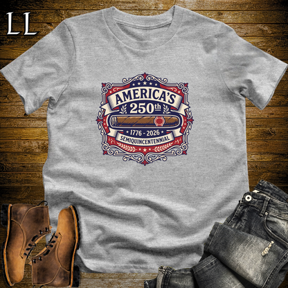 Americas 250 Cigar Flag Softstyle T Shirt Sport Grey | America 250 Cigar Flag Tee