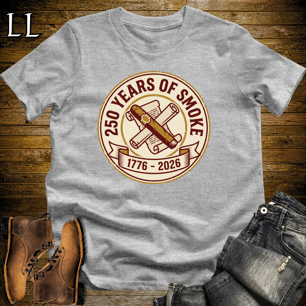 250 Years Of Smoke 1776 Softstyle T Shirt Sport Grey | America 250 Cigar Tee