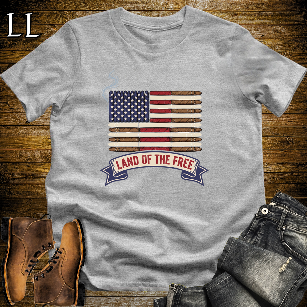 American Cigar Flag Softstyle T Shirt Sport Grey | Patriotic Cigar Flag Tee