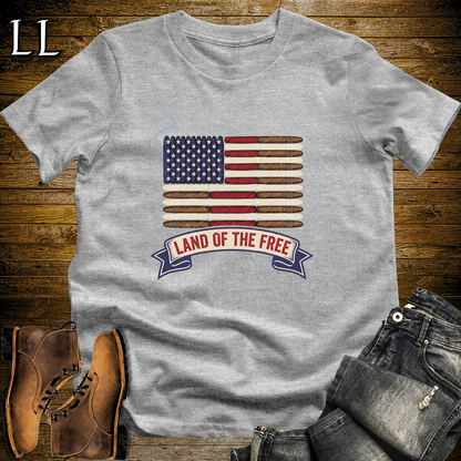 American Cigar Flag Softstyle T Shirt Sport Grey | Patriotic Cigar Flag Tee