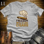 Freedom Smells Like Cigars Softstyle T Shirt Sport Grey | Patriotic Cigar Tee
