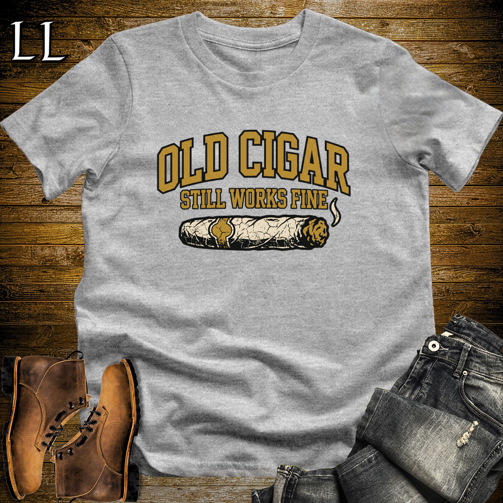 Old Cigar Still Works Fine Softstyle T Shirt Sport Grey | Funny Cigar Tee
