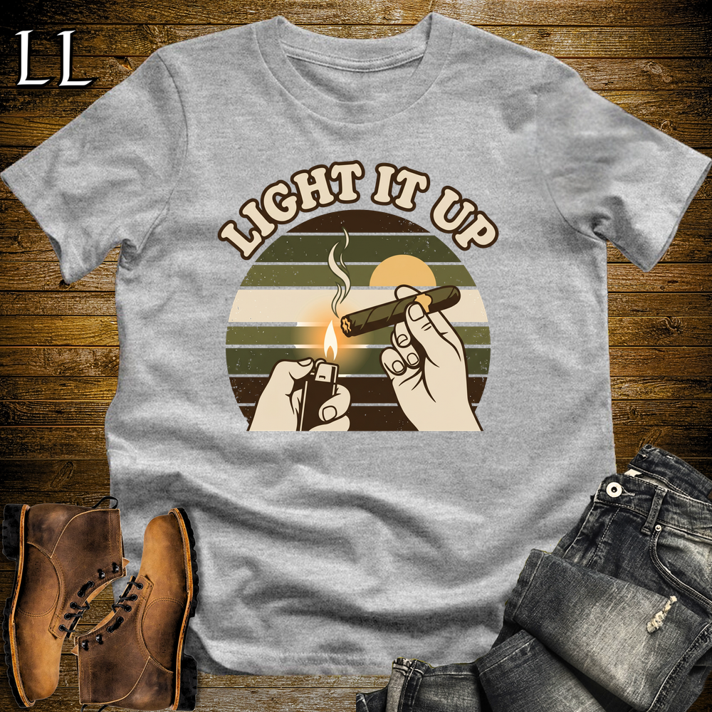 Light It Up Cigar Softstyle T Shirt Sport Grey | Cigar Lover Tee