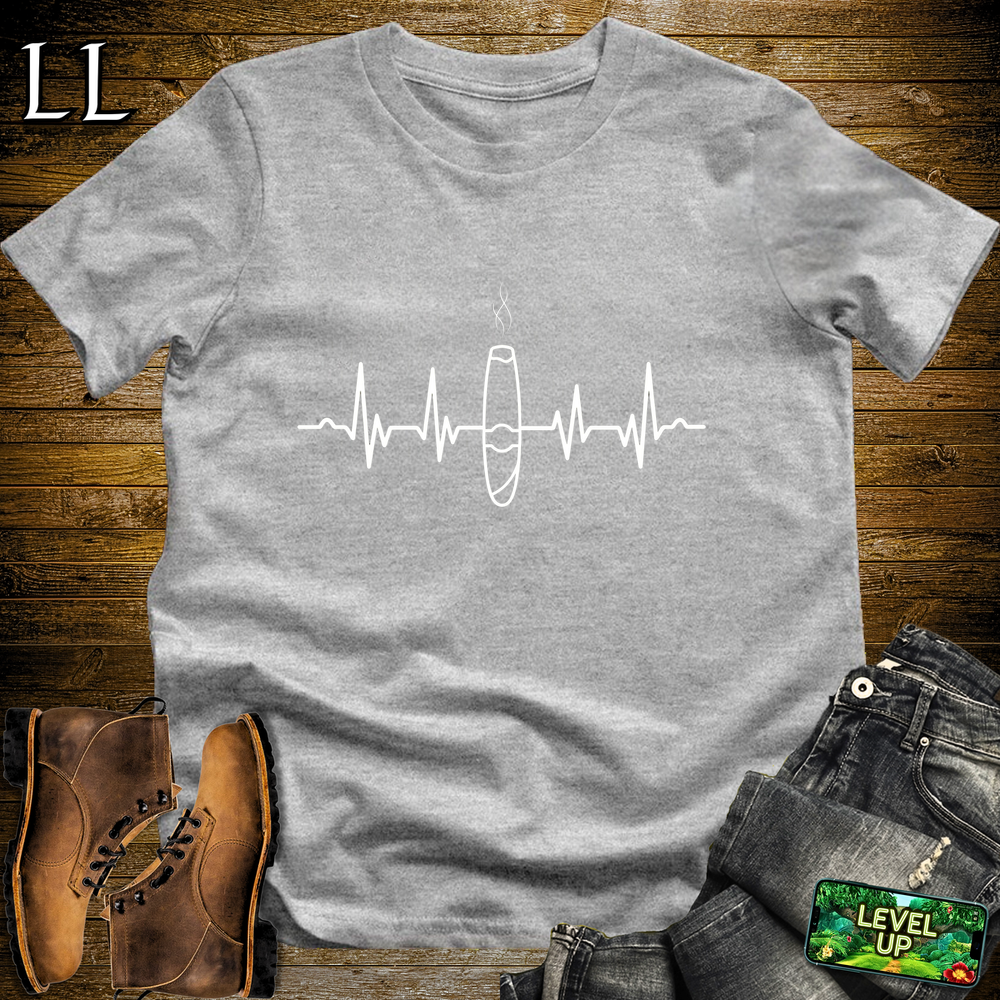 Cigar Heartbeat Softstyle T Shirt Sport Grey | Cigar Lover Heartbeat Tee