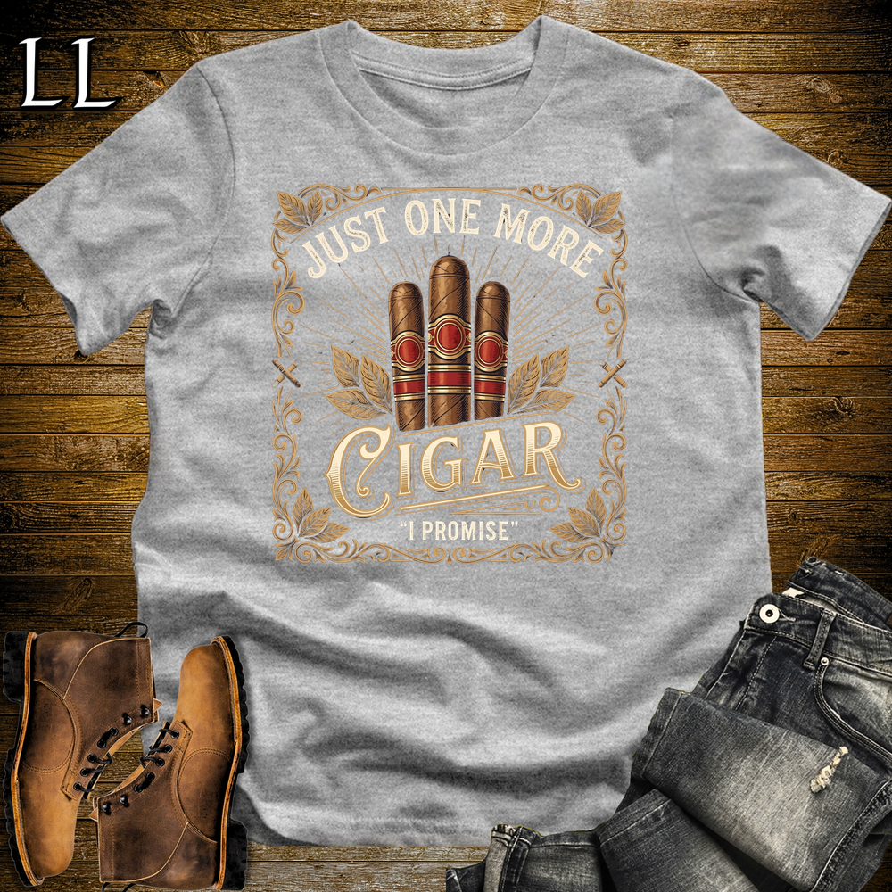 Just One More Cigar Softstyle T Shirt Sport Grey | Funny Cigar Tee