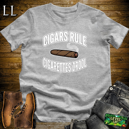 Cigars Rules Cigs Drool Softstyle T Shirt Sport Grey | Funny Cigar Tee