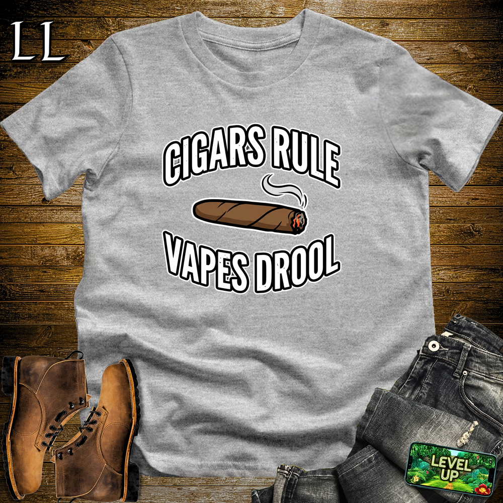 Cigars Rule Vapes Drool Softstyle T Shirt Sport Grey | Funny Cigar Tee