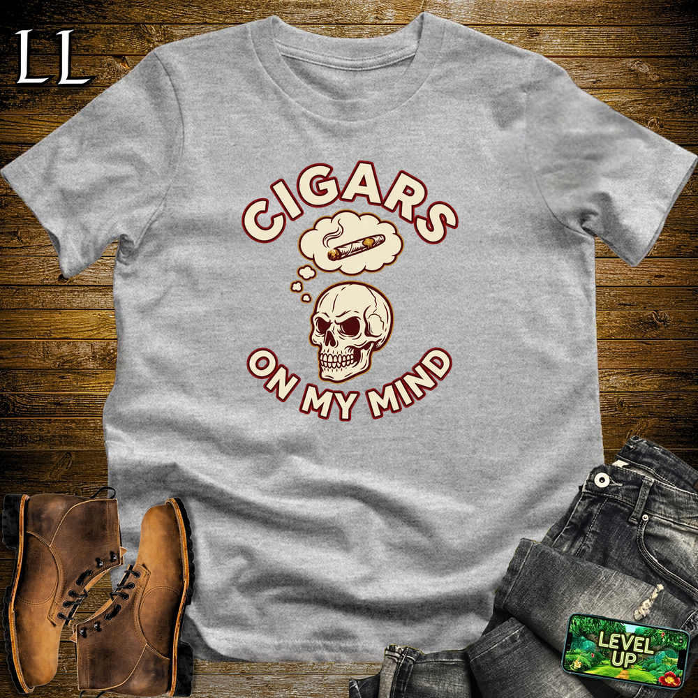 Cigars On My Mind Softstyle T Shirt Sport Grey | Cigar Lover Tee