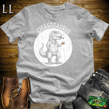 Cigarosaurus Softstyle T Shirt Sport Grey | Funny Cigar Dinosaur Tee