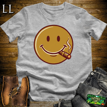 Cigar Smiley Softstyle T Shirt Sport Grey | Funny Cigar Tee