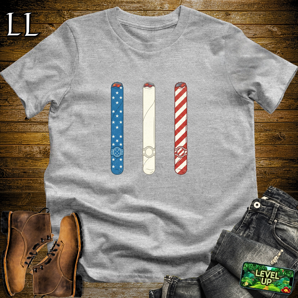 Red White And Blue Cigars Softstyle T Shirt Sport Grey | Patriotic Cigar Tee