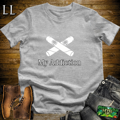 My Addiction Cigars Softstyle T Shirt Sport Grey | Funny Cigar Tee