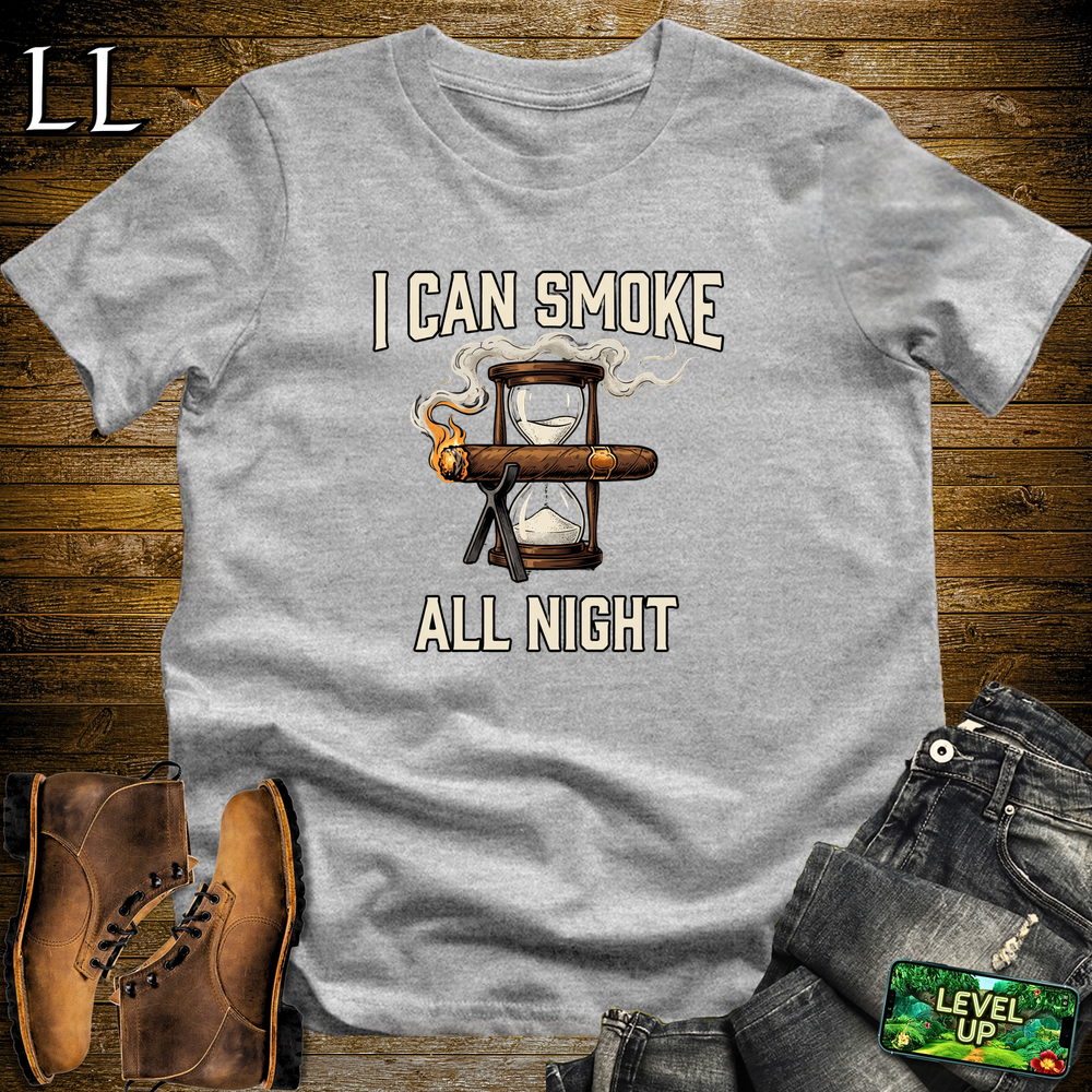 I Can Smoke All Night Softstyle T Shirt Sport Grey | Funny Cigar Tee