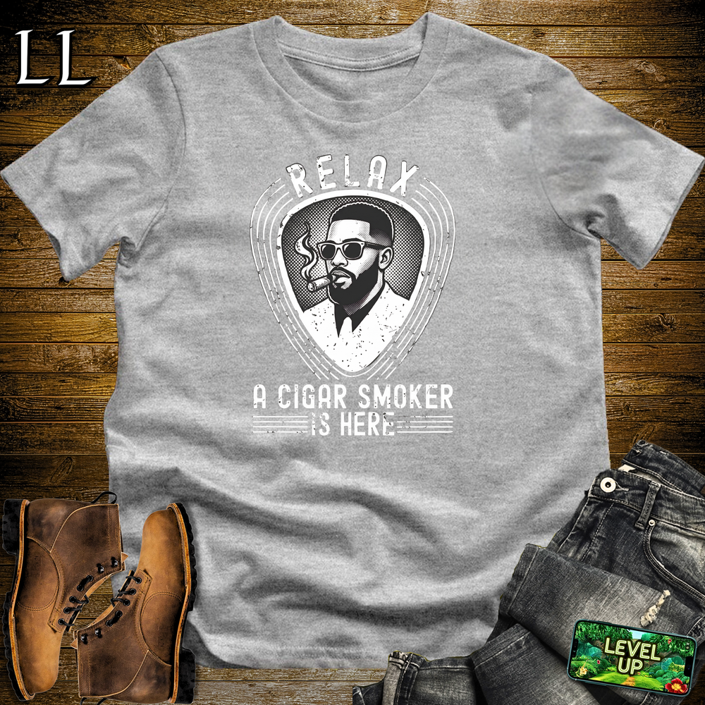 Relax A Cigar Smokers Here Softstyle T Shirt Sport Grey | Cigar Lover Tee