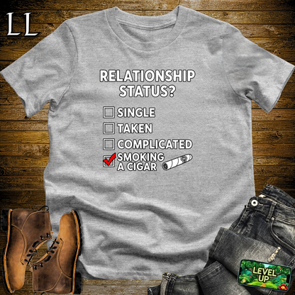 Relationship Status Cigars Softstyle T Shirt Sport Grey | Funny Cigar Tee