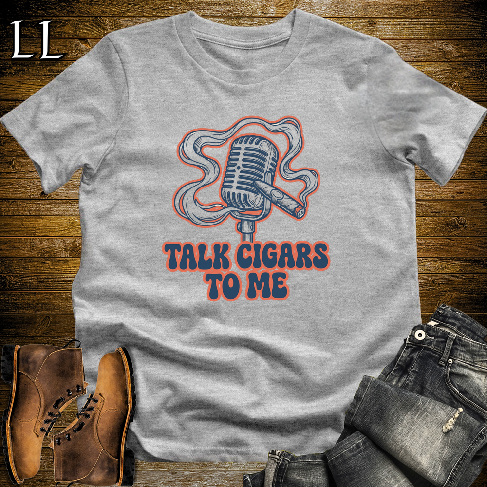 Talk Cigars To Me Softstyle T Shirt Sport Grey | Funny Cigar Tee
