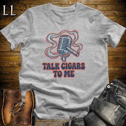 Talk Cigars To Me Softstyle T Shirt Sport Grey | Funny Cigar Tee