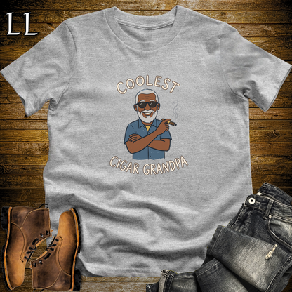 Coolest Cigar Grandpa Softstyle T Shirt Sport Grey | Cigar Grandpa Tee