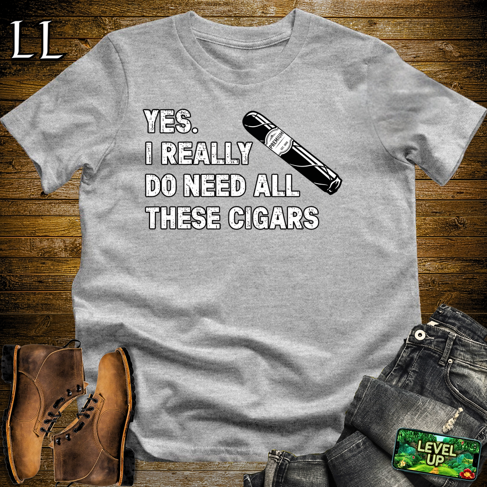 Yes I Really Need Cigars Softstyle T Shirt Sport Grey | Funny Cigar Tee