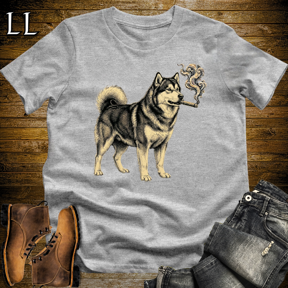 Vintage Cigar Alaskan Malamute Softstyle T Shirt Sport Grey | Cigar Alaskan Malamute Tee