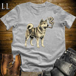 Vintage Cigar Akita Softstyle T Shirt Sport Grey | Cigar Akita Tee