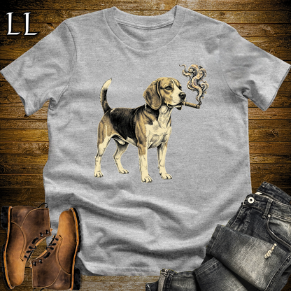 Vintage Cigar Beagle Softstyle T Shirt Sport Grey | Cigar Beagle Tee