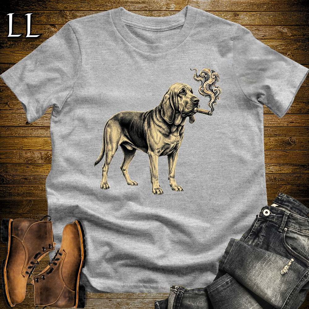 Vintage Cigar Bloodhound Softstyle T Shirt Sport Grey | Cigar Bloodhound Tee