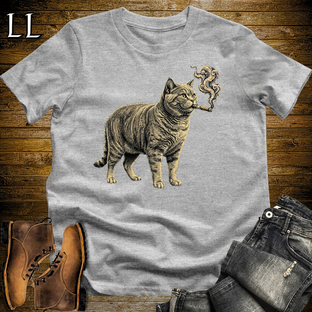 Vintage Cigar British Shorthair Softstyle T Shirt Sport Grey | Cigar British Shorthair Tee