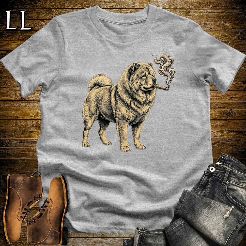 Vintage Cigar Chow Chow Softstyle T Shirt Sport Grey | Dog Lover Tee