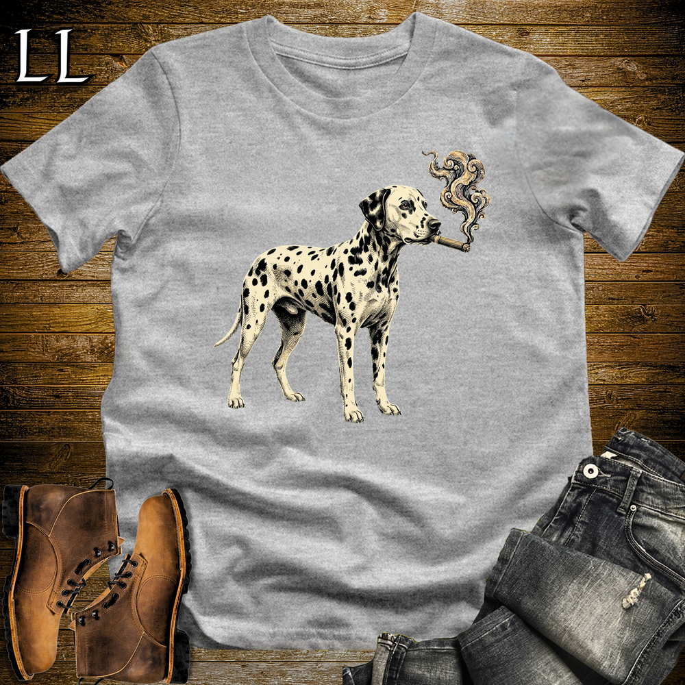 Vintage Cigar Dalmatian Softstyle T Shirt Sport Grey | Cigar Dalmatian Dog Tee