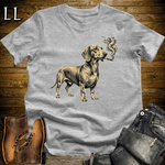 Vintage Cigar Dachshund Softstyle T Shirt Sport Grey | Cigar Dachshund Dog Tee