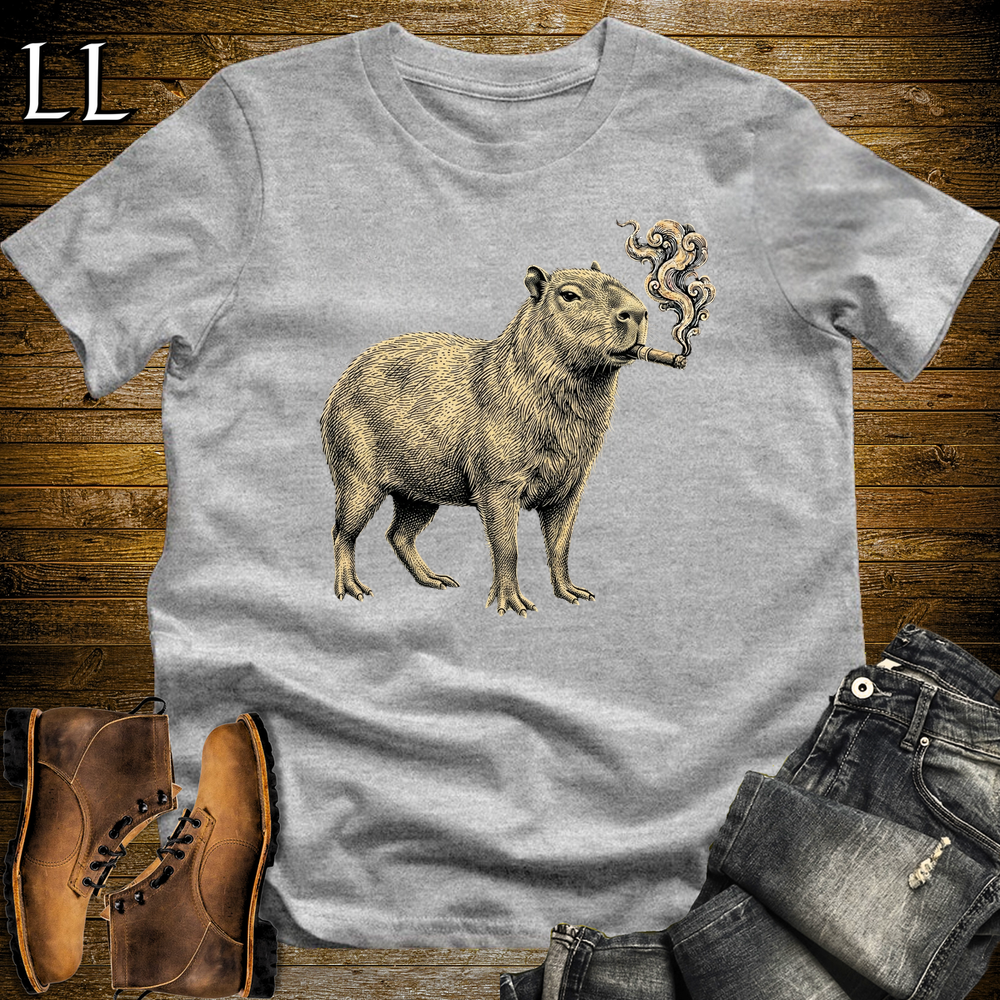 Vintage Cigar Capybara Softstyle T Shirt Sport Grey | Vintage Cigar Lover Tee