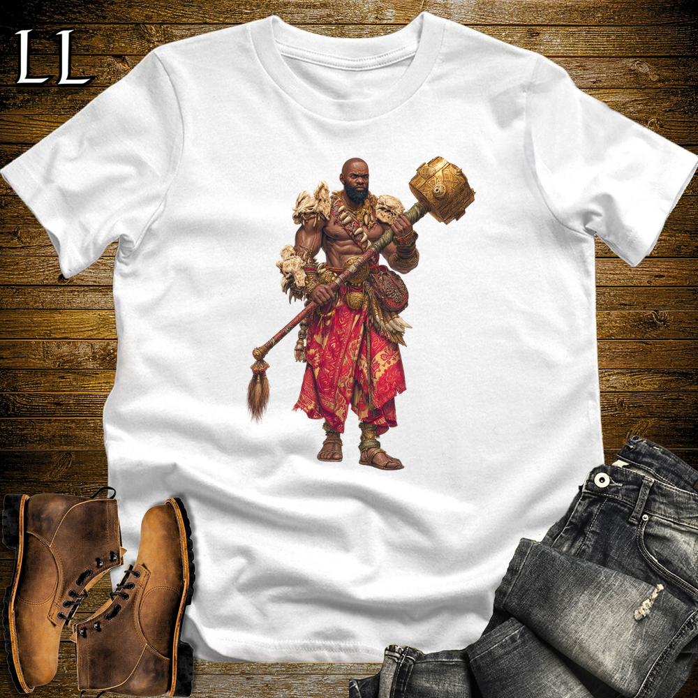 African Gold Mace Warrior King - White