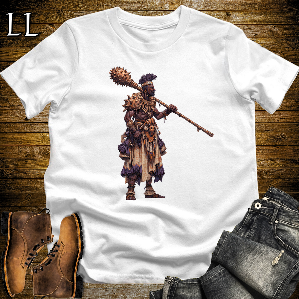 African Copper Mace Warrior - White