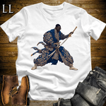 African Royal Gold Samurai King White | African Warrior Tee