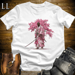 African Cherry Blossom Samurai King White | African Warrior Tee