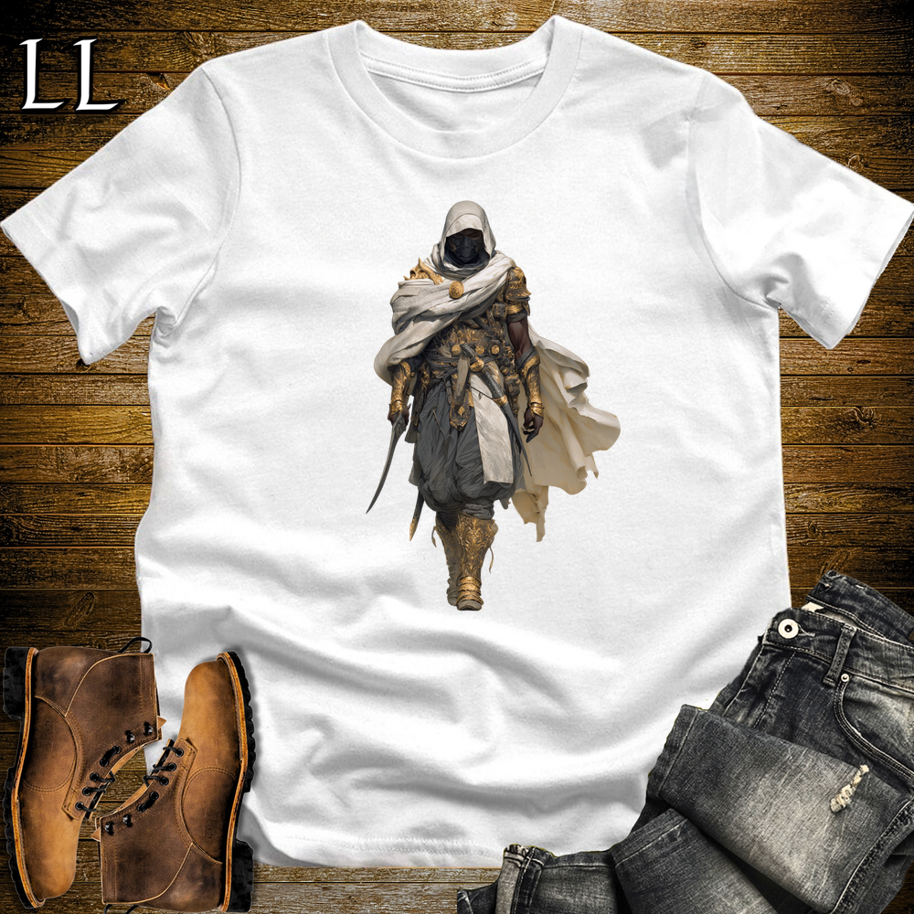 African Golden Assassin Softstyle Tee White | African Warrior Tee