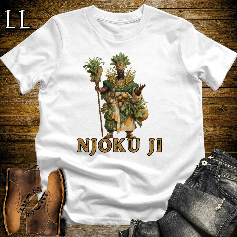 Njoku Ji African God Softstyle Tee White | Igbo Harvest God Tee